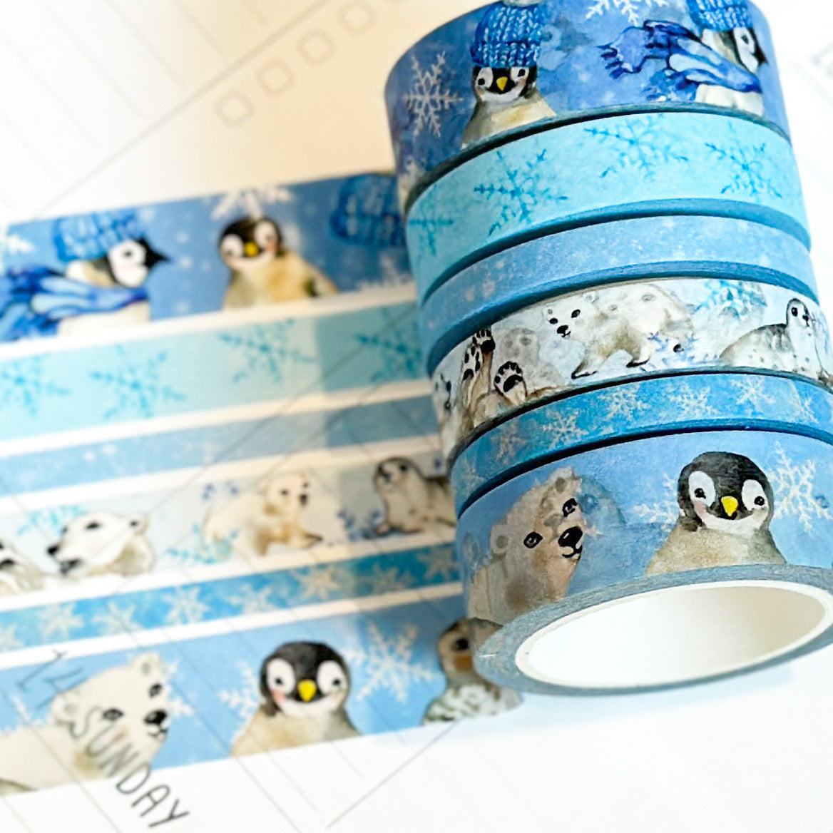 Snowman NYE New Years Snowflakes Snow Animals Forest. January 2024 Planner Envy Subscription Box.