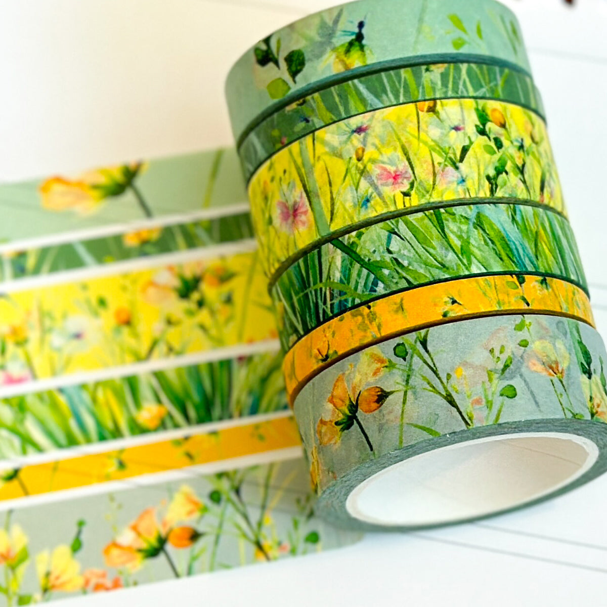 Peaches, Yellow Wildflowers Spring Butterflies Fields. June 2024 Planner Envy Subscription Box.