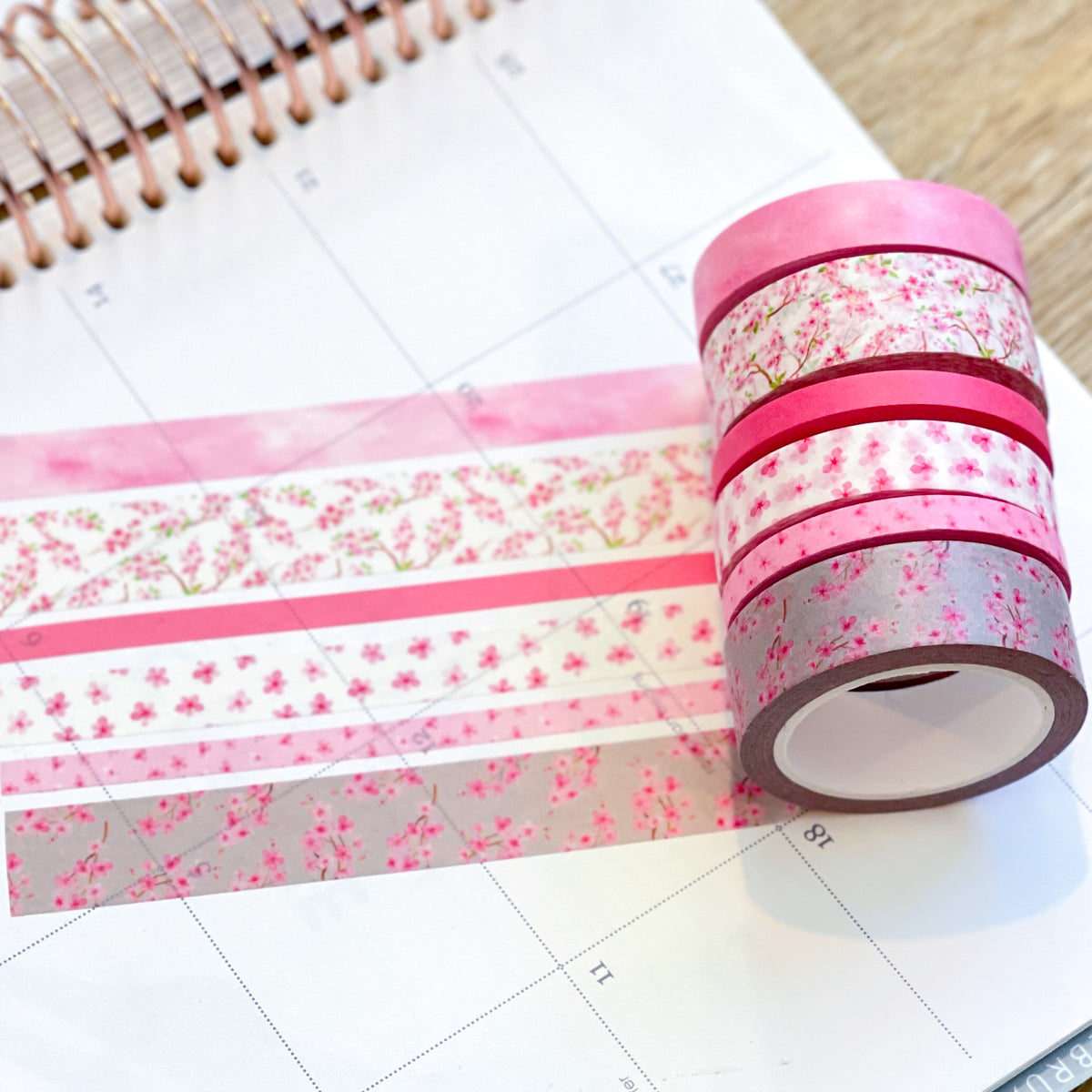 Spring Cherry Blossoms Easter Pink Bunnies Washi Tape Butterfly Pen April 2022 Planner Envy Subscription Box.