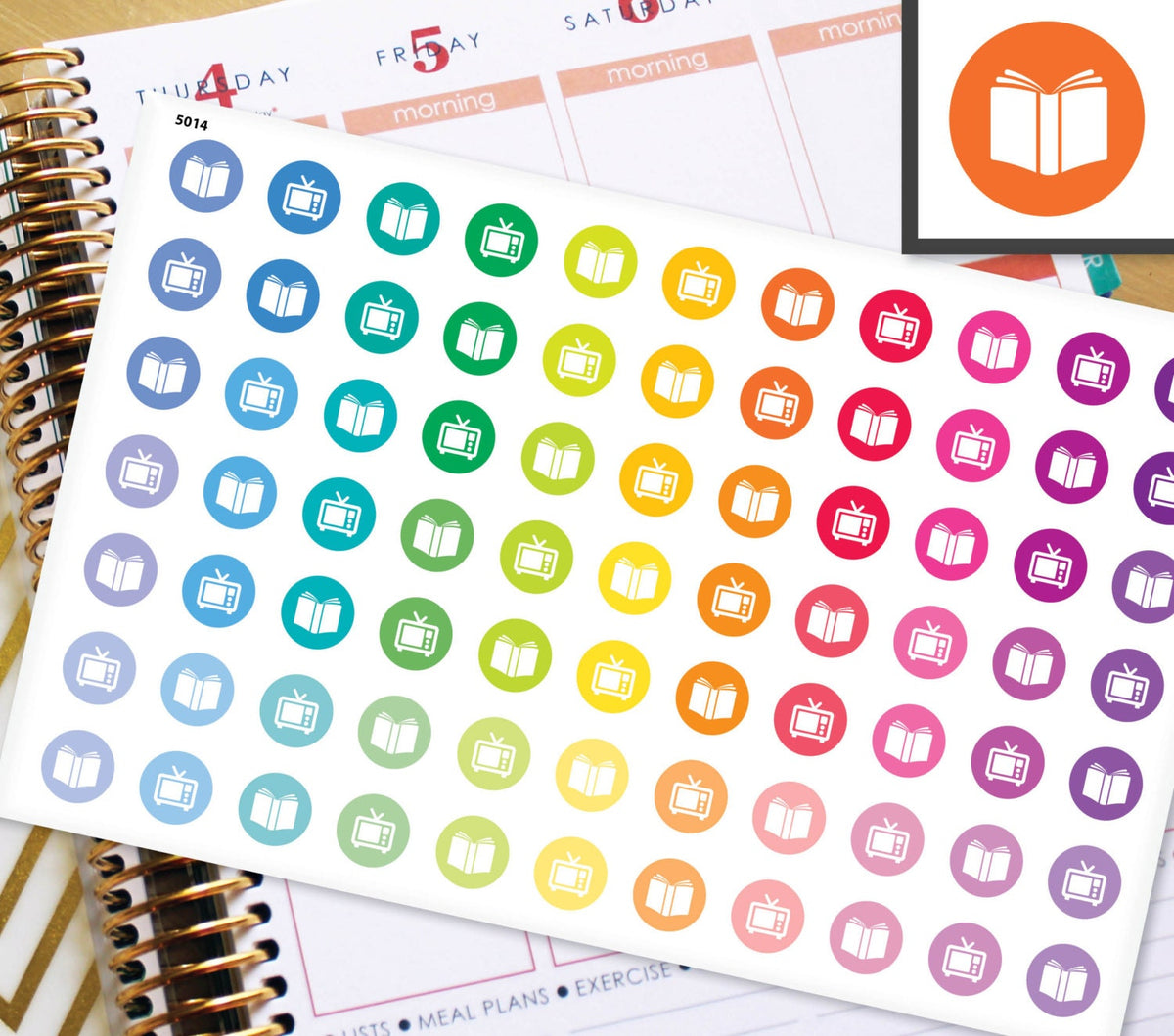 Reading Planner Stickers Erin Condren Life Planner (ECLP) - 77 Reading ...