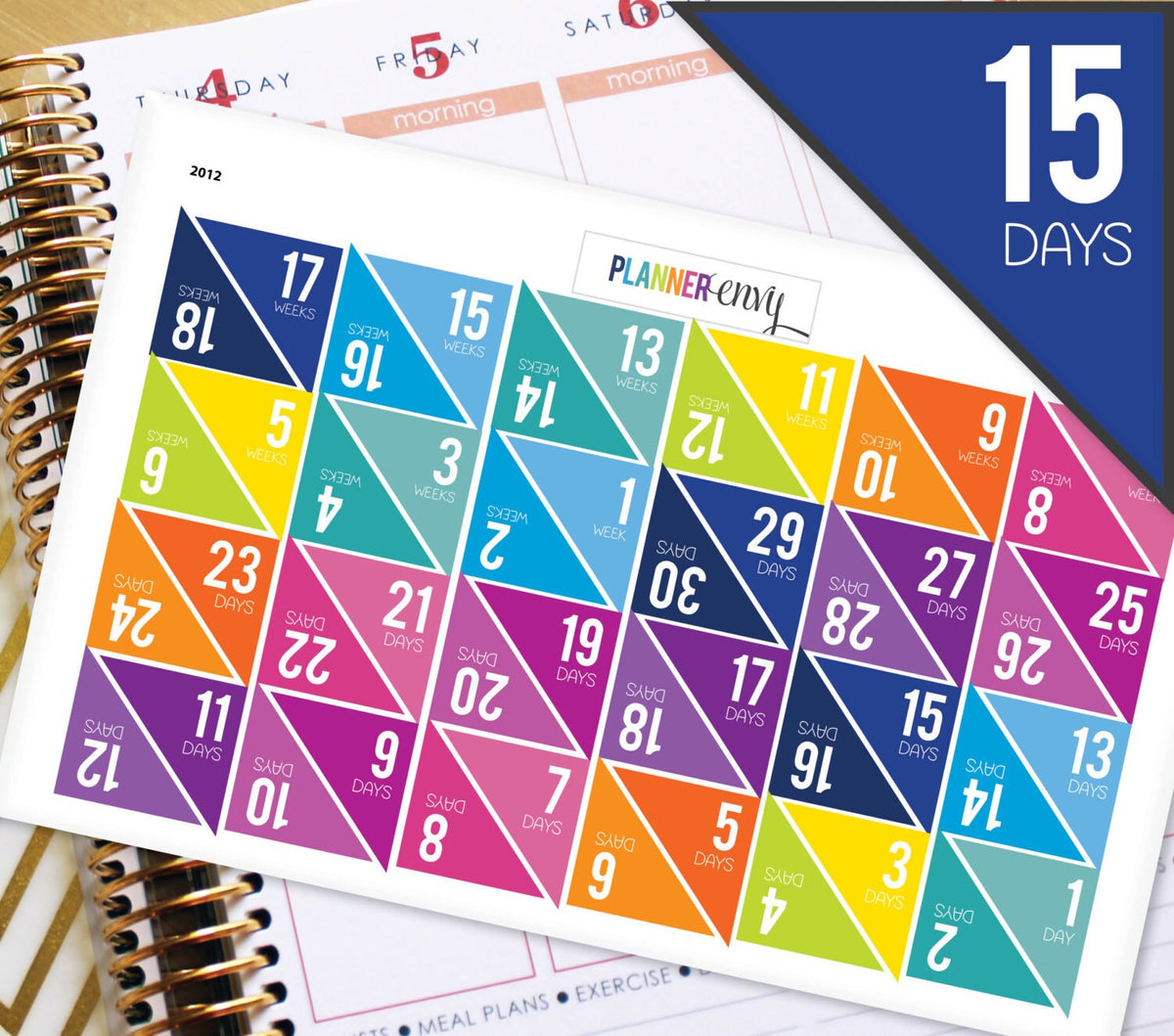 Planner Stickers Erin Condren Life Planner (ECLP) - 48 Countdown Corne ...