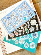 Snowman NYE New Years Snowflakes Snow Animals Forest. January 2024 Planner Envy Subscription Box.
