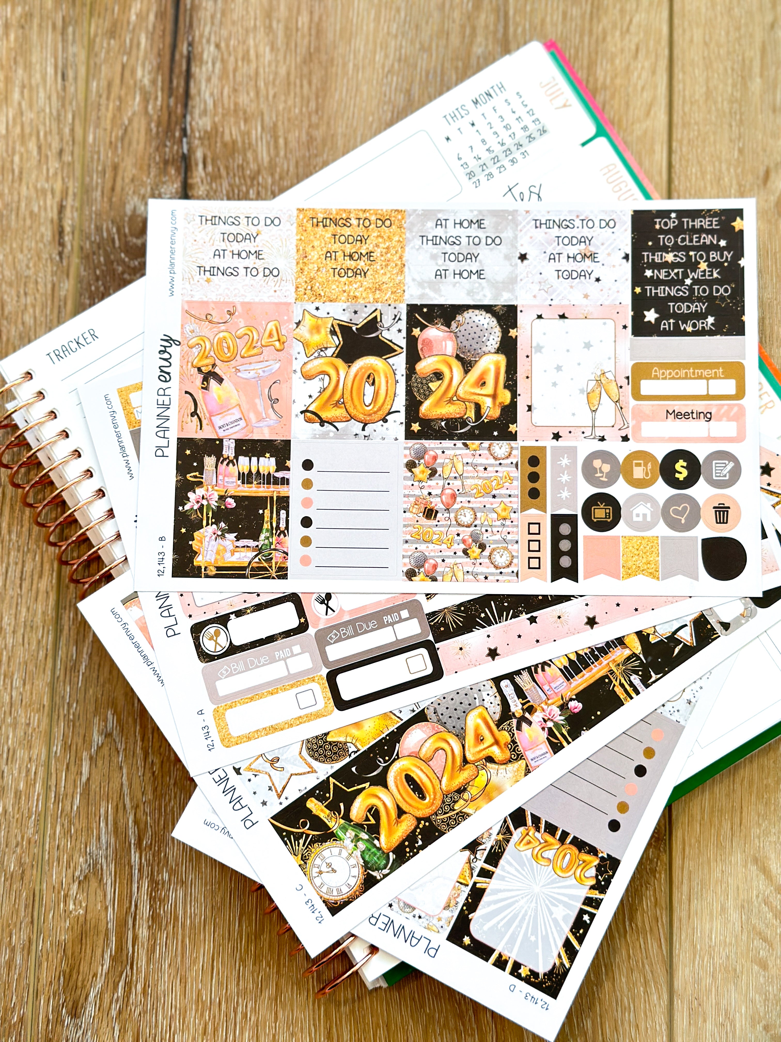 2024 Year Stickers for Planner and Bullet Journals. Planner Stickers