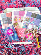 Snow Skiing Winter Purple Blue Pink Valentine's Planner Stickers & Accessories. February 2024 Planner Envy Subscription Box.