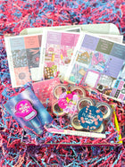 Snow Skiing Winter Purple Blue Pink Valentine's Planner Stickers & Accessories. February 2024 Planner Envy Subscription Box.
