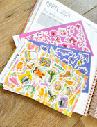 Easter Spring Flowers Cherry Blossoms Lavender Baby Chick Eggs. Planner Stickers & Accessories. April 2024 Planner Envy Subscription Box.