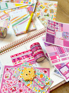 Easter Spring Flowers Cherry Blossoms Lavender Baby Chick Eggs. Planner Stickers & Accessories. April 2024 Planner Envy Subscription Box.