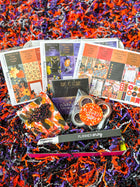 Halloween October Planner Stickers Pumpkin Orange Black Cat Spooky Notepad. October 2023 Planner Envy Subscription Box.
