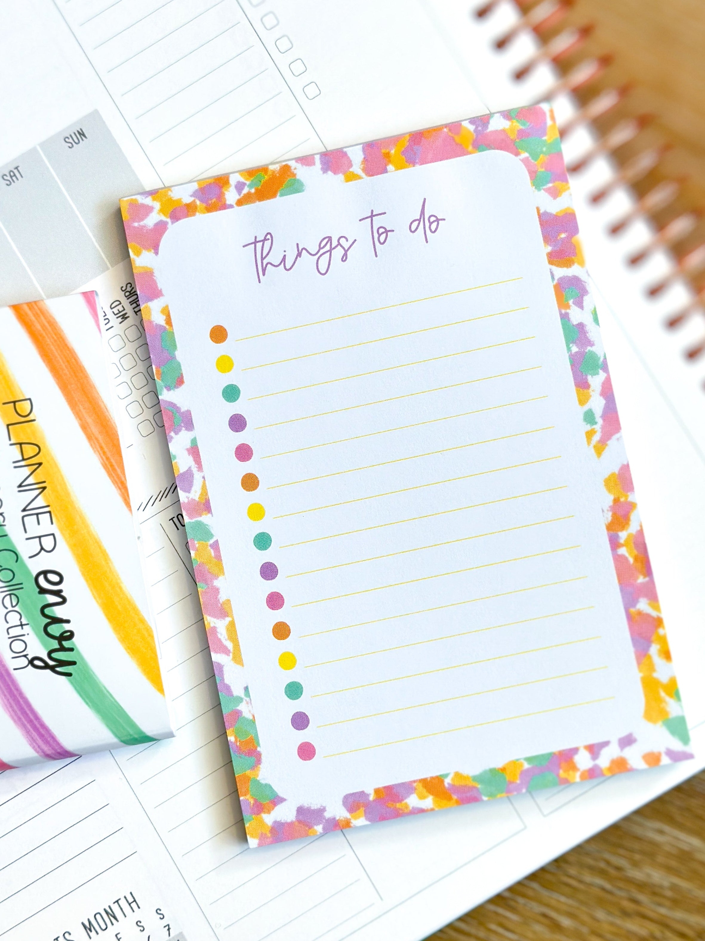 April Notepad Pdf 4x6 Rainbow Checklist Spring Notepad from our April 2024 Planner Envy