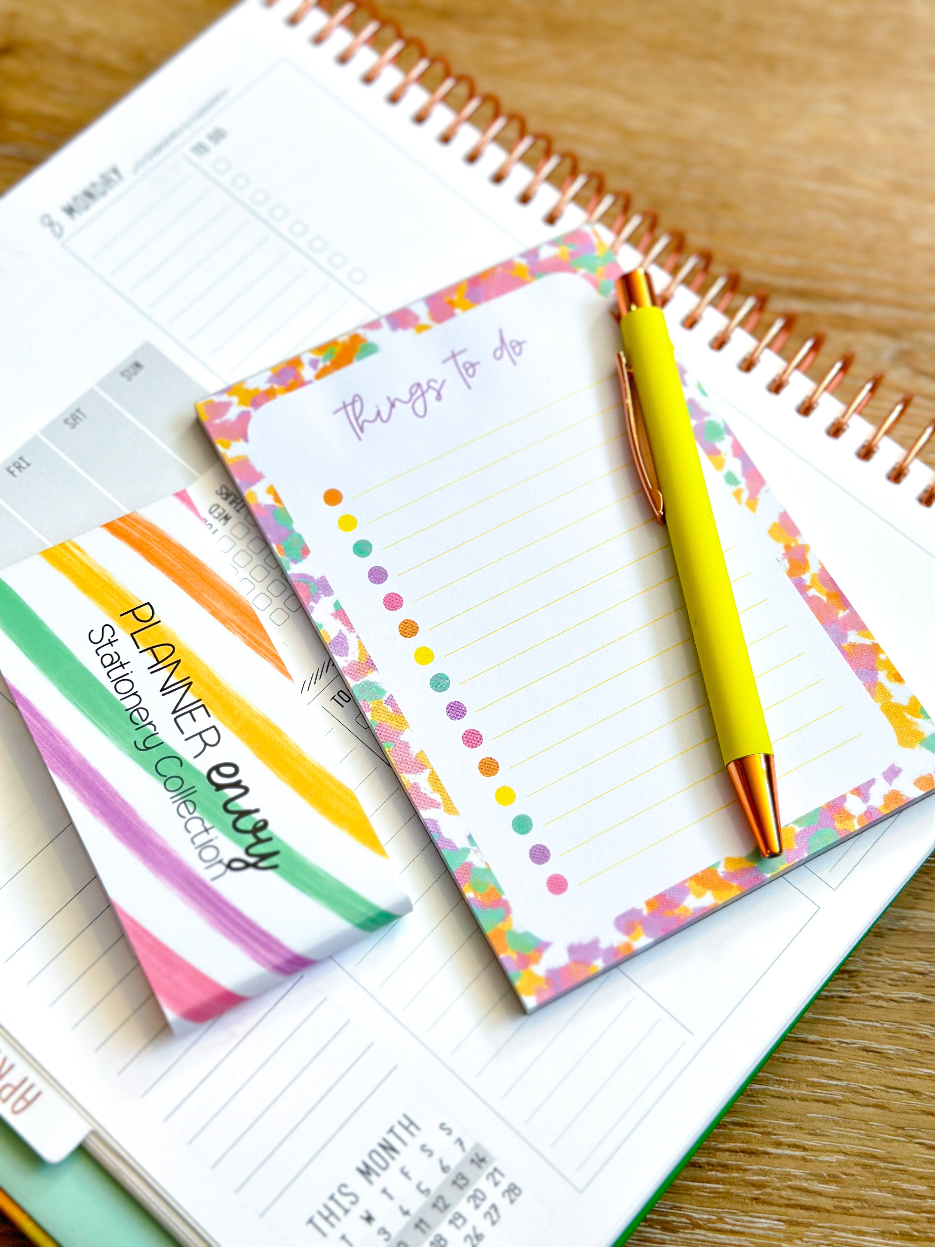 April Notepad Pdf 4x6 Rainbow Checklist Spring Notepad from our April 2024 Planner Envy