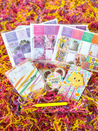 Easter Spring Flowers Cherry Blossoms Lavender Baby Chick Eggs. Planner Stickers & Accessories. April 2024 Planner Envy Subscription Box.