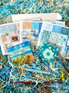 Spring Teal Blue Flowers Beach Seaside Escape. Planner Stickers & Accessories. May 2024 Planner Envy Subscription Box.