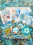 Spring Teal Blue Flowers Beach Seaside Escape. Planner Stickers & Accessories. May 2024 Planner Envy Subscription Box.