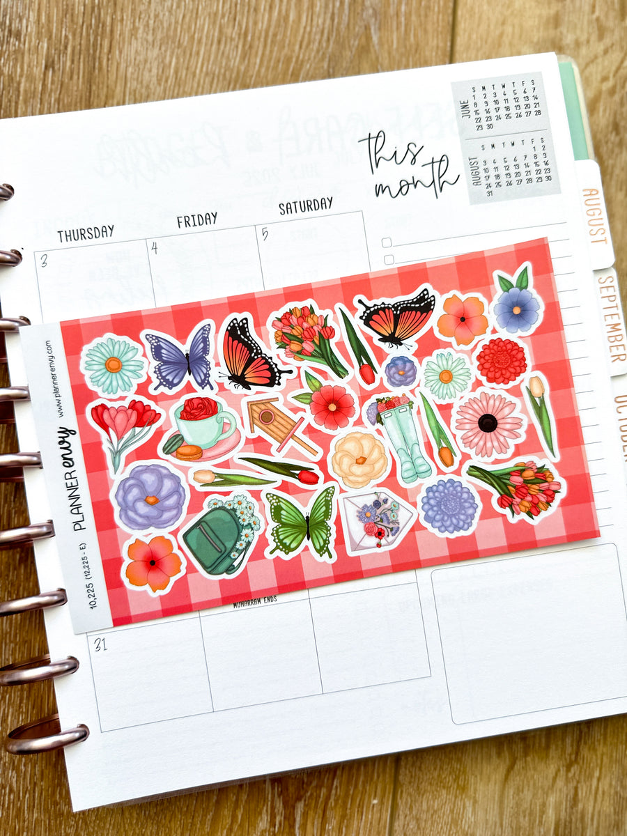 Butterflies Flowers Spring June Deco Planner Stickers (#10,225 ...