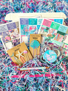 Mermaid Beach Ocean Self Care Vacation Themed Paperclips, Pen, Planner Stickers June 2023 Planner Envy Subscription Box.