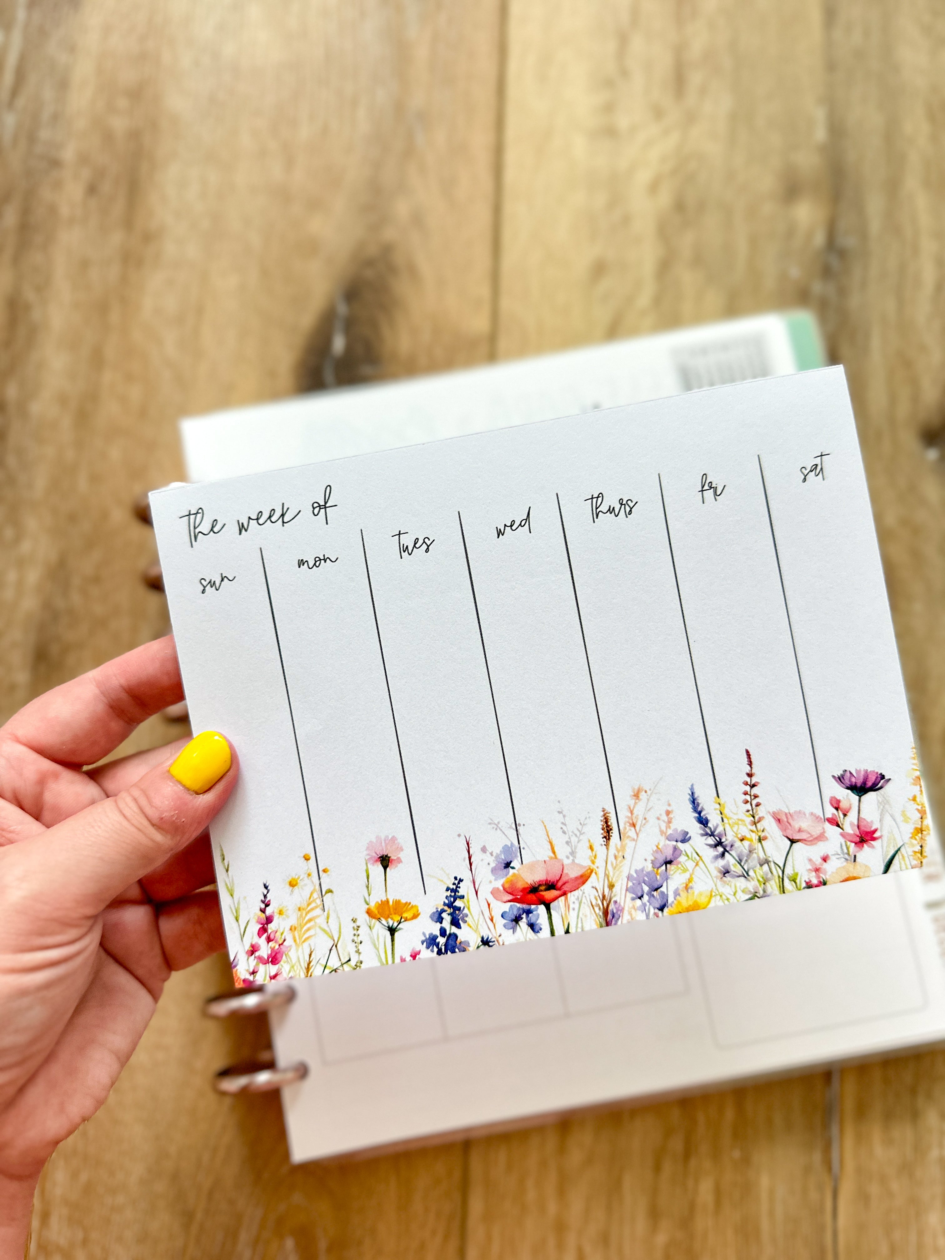 Spring Notebook Planner 5x7 Weekly Plan Planner Notepad With Wildflowers Spring - 40 Sheets (N ...