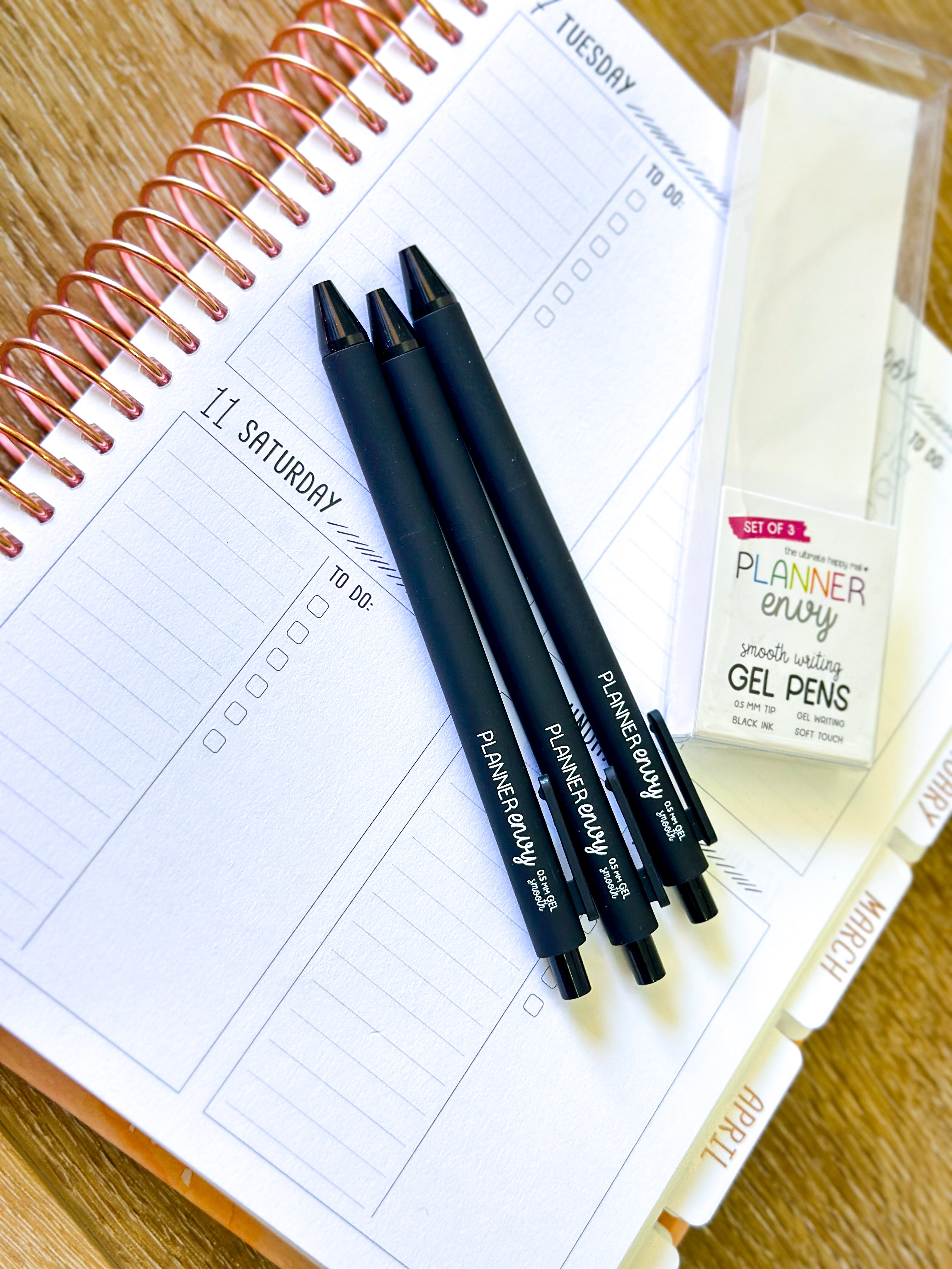 Togle Ink Pens Pack of 3 .5 mm Smooth Writing Black Ink Gel Pens – Planner Envy