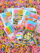Summer Beach Lemons Lemonade Florals Bright Colors Vacation. August 2024 Planner Envy Subscription Box.