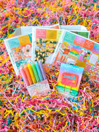 Summer Beach Lemons Lemonade Florals Bright Colors Vacation. August 2024 Planner Envy Subscription Box.