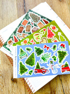 Christmas Holidays Snow Trees Forest Gingerbread Man, Vintage. December 2023 Planner Envy Subscription Box.