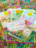 Rainbow Boho Gnomes St Patricks Day Hearts Spring Fiesta Party. March 2023 Planner Envy Subscription Box.