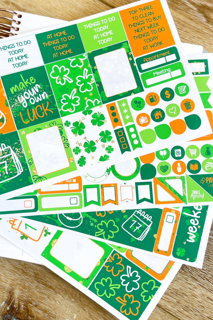 FOILED Shamrocks Green & Gold St Patricks Day Washi Tape Set (#W017) –  Planner Envy